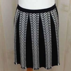 Spense A-Line Sweater Skirt Checkered Stripe Sz. L